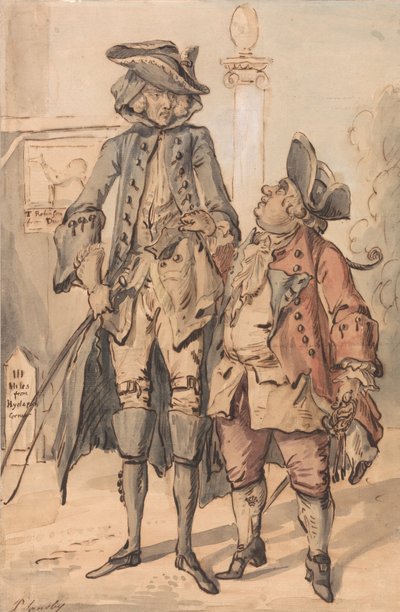 Karikatuur van George Bubb Dodington en Sir Thomas Robinson door Paul Sandby